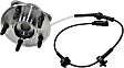Front, Driver and Passenger Side Wheel Hub, 5 Lugs, With Bearing, With Sensor, 4WD