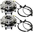 Front, Driver and Passenger Side Wheel Hub, 8 Lugs, With Bearing, 4WD