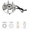 Front, Driver and Passenger Side Wheel Hub, 7 Lugs, With Bearing, With Sensor