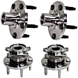 2-Wheel Set Front and Rear Wheel Hub, 5 Lugs, With Bearing, AWD, 3.5L, 6Cyl, Includes (2) Wheel Hub and (2) Wheel Hub Repair Kit