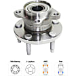 2-Wheel Set Front and Rear Wheel Hub, 5 Lugs, With Bearing, AWD, 3.5L, 6Cyl, Includes (2) Wheel Hub and (2) Wheel Hub Repair Kit