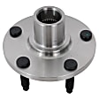 Front, Driver and Passenger Side Wheel Hub, 5 Lugs, With Bearing