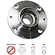 Rear, Driver and Passenger Side Wheel Hub, 4 Lugs, Without Bearing