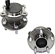 Rear, Driver and Passenger Side Wheel Hub, 5 Lugs, With Bearing, With Sensor