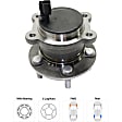 Rear, Driver and Passenger Side Wheel Hub, 5 Lugs, With Bearing, With Sensor