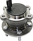 Rear, Driver and Passenger Side Wheel Hub, 5 Lugs, With Bearing, With Sensor