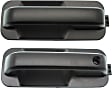 Front, Driver and Passenger Side Exterior Door Handles, Smooth Black, Driver Side - With Key Hole; Passenger Side - Without Key Hole