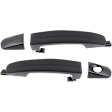 Front, Driver and Passenger Side Exterior Door Handles, Textured Black, Driver Side - With Key Hole; Passenger Side - Without Key Hole