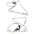 Front, Driver and Passenger Side Power Window Regulator, With Motor
