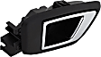 Rear, Driver and Passenger Side Interior Door Handles, Chrome Lever with Black Bezel, Without Door Lock Hole