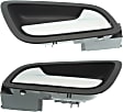 Rear, Driver and Passenger Side Interior Door Handles, Black bezel with silver lever, Without Door Lock Hole