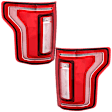 Driver and Passenger Side Tail Lights, with Bulbs, LED, Clear and Red Lens, CAPA Certified