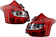 Driver and Passenger Side Tail Lights, with Bulbs, Halogen, 4-Door, Hatchback, CAPA Certified