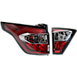 Passenger Side, Inner and Outer Tail Lights, with Bulb, Halogen, Premium type, CAPA Certified