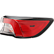 Driver and Passenger Side, Outer Tail Lights, with Bulbs, LED, Clear & Red Lens