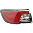 Driver and Passenger Side, Outer Tail Lights, with Bulbs, LED, Clear & Red Lens