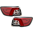 Driver and Passenger Side, Outer Tail Lights, with Bulbs, LED, Clear & Red Lens, CAPA Certified