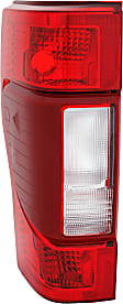 2022 Ford F-250 Super Duty King Ranch - Driver and Passenger Side Halogen Tail Light, Without bulb(s), For Models With Blind Spot Detection, Clear & Red Lens, CAPA Certified