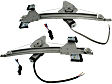 Rear, Driver and Passenger Side Power Window Regulator, With Motor