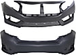 Front and Rear Primed Bumper Covers, Front Primed Bumper Cover, Except Hatchback and Si Model