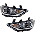 Driver and Passenger Side Headlights, with Bulbs, Halogen, For Korea Built Vehicle Models, with daytime running light