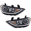 2018 Hyundai Elantra - Driver and Passenger Side Halogen Headlight, With bulb(s), For Korea Built Models, OE Replacement, CAPA Certified