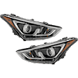 Driver and Passenger Side Headlights, with Bulbs, Halogen, For Models without Ultimate Package