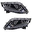Driver and Passenger Side Headlights, with Bulbs, Halogen, For Models with Daytime Running Light, CAPA CERTIFIED