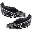 Driver and Passenger Side Headlights, with Bulbs, Halogen, For Models with LED Daytime Running Light, Korea or USA Built Vehicle
