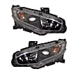 Driver and Passenger Side Headlights, with Bulbs, Halogen, Sedan, Japan Built Vehicle
