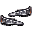Driver and Passenger Side Headlights, with Bulbs, LED, Korea Built Vehicle