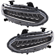 Driver and Passenger Side Headlights, with Bulbs, LED, Sedan