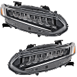 Driver and Passenger Side Headlights, with Bulbs, LED, Sedan, with LED high beam