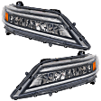 Driver and Passenger Side Headlights, with Bulbs, LED, Coupe, Except LX/Sport Models