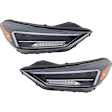 Driver and Passenger Side Headlights, with Bulbs, LED, For Models with LED Accent Light, CAPA Certified