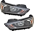 Driver and Passenger Side Halogen Headlight, With bulb(s), OE Replacement