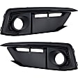 Front, Driver and Passenger Side Fog Light Trims, Black