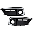 Front, Driver and Passenger Side Fog Light Trims, Black
