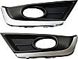 Front, Driver and Passenger Side Fog Light Trims, Black and Chrome