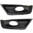 Front, Driver and Passenger Side Fog Light Trims, Black