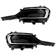 Front, Driver and Passenger Side Fog Light Trims, Black