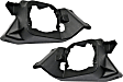 Front, Driver and Passenger Side Fog Light Brackets, Textured Black