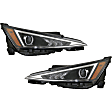Driver and Passenger Side Headlights, with Bulbs, Halogen, Korea Built Vehicle