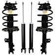 Front and Rear, Driver and Passenger Side Shock and Fully Loaded Strut, Sedan