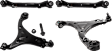 Front and Rear, Driver and Passenger Side, Upper and Lower, Rearward Control Arms