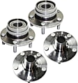 Front and Rear, Driver and Passenger Side Wheel Hub, 5 Lugs, Front - Without Bearing; Rear - With Bearing, FWD