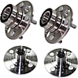 Front and Rear, Driver and Passenger Side Wheel Hub, 4 Lugs, Front - Without Bearing; Rear - With Bearing, 4 x 3.94 in. Bolt Pattern