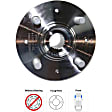 Front and Rear, Driver and Passenger Side Wheel Hub, 4 Lugs, Front - Without Bearing; Rear - With Bearing, 4 x 3.94 in. Bolt Pattern