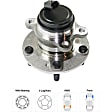Front, Driver and Passenger Side Wheel Hub, 5 Lugs, With Bearing, With Sensor