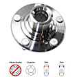 Front, Driver and Passenger Side Wheel Hub, 5 Lugs, Without Bearing